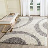 Safavieh Portofino Shag Pts213A Ivory / Grey Rugs.