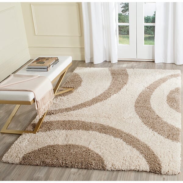 Safavieh Portofino Shag Pts213B Ivory / Beige Rugs.