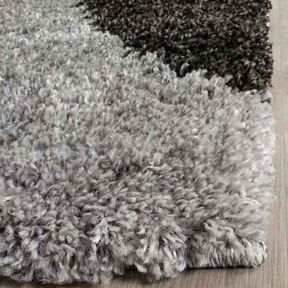 Safavieh Portofino Shag Pts213C Grey / Black Geometric Area Rug