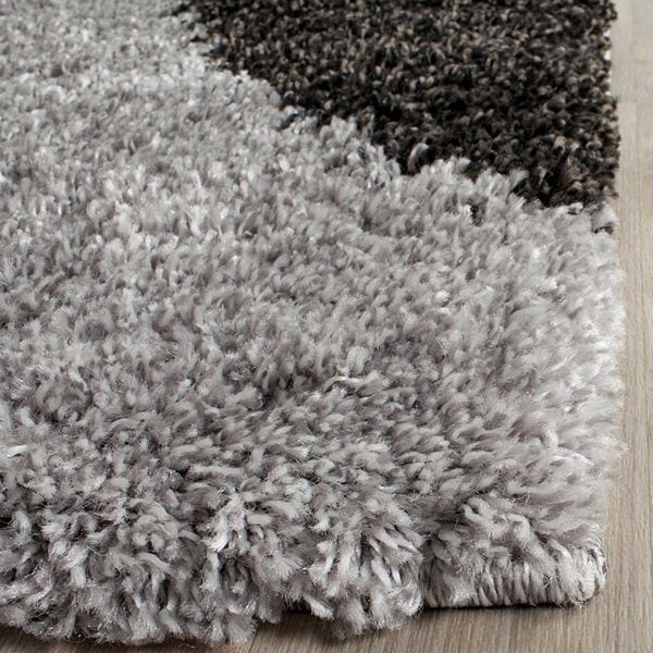 Safavieh Portofino Shag Pts213C Grey / Black Rugs.