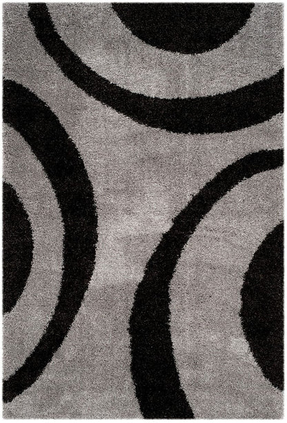 Safavieh Portofino Shag Pts213C Grey / Black Geometric Area Rug