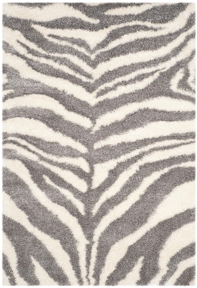 Safavieh Portofino Shag Pts215A Ivory / Grey Rugs.