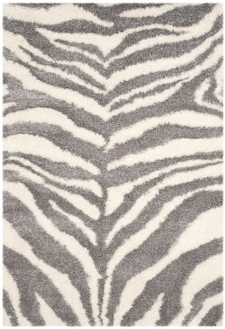 Safavieh Portofino Shag Pts215A Ivory / Grey Rugs.