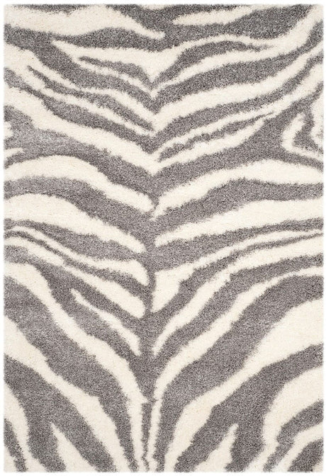 Safavieh Portofino Shag Pts215A Ivory / Grey Rugs.