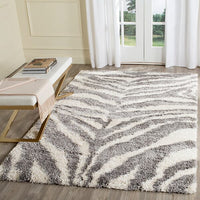 Safavieh Portofino Shag Pts215A Ivory / Grey Animal Prints /Images Area Rug