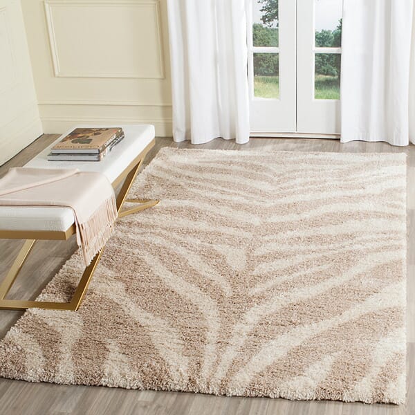Safavieh Portofino Shag Pts215B Ivory / Beige Rugs.