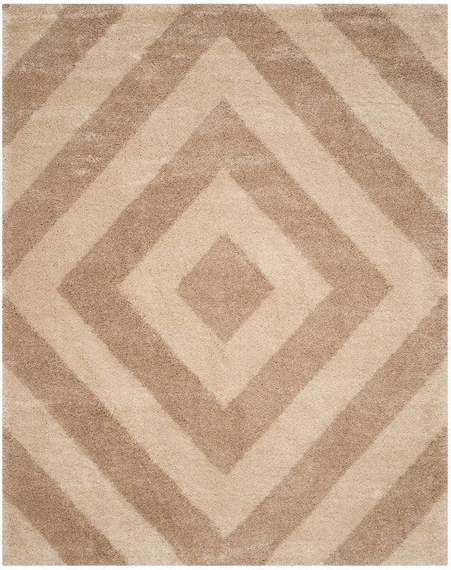 Safavieh Portofino Shag Pts217B Ivory / Beige Geometric Area Rug