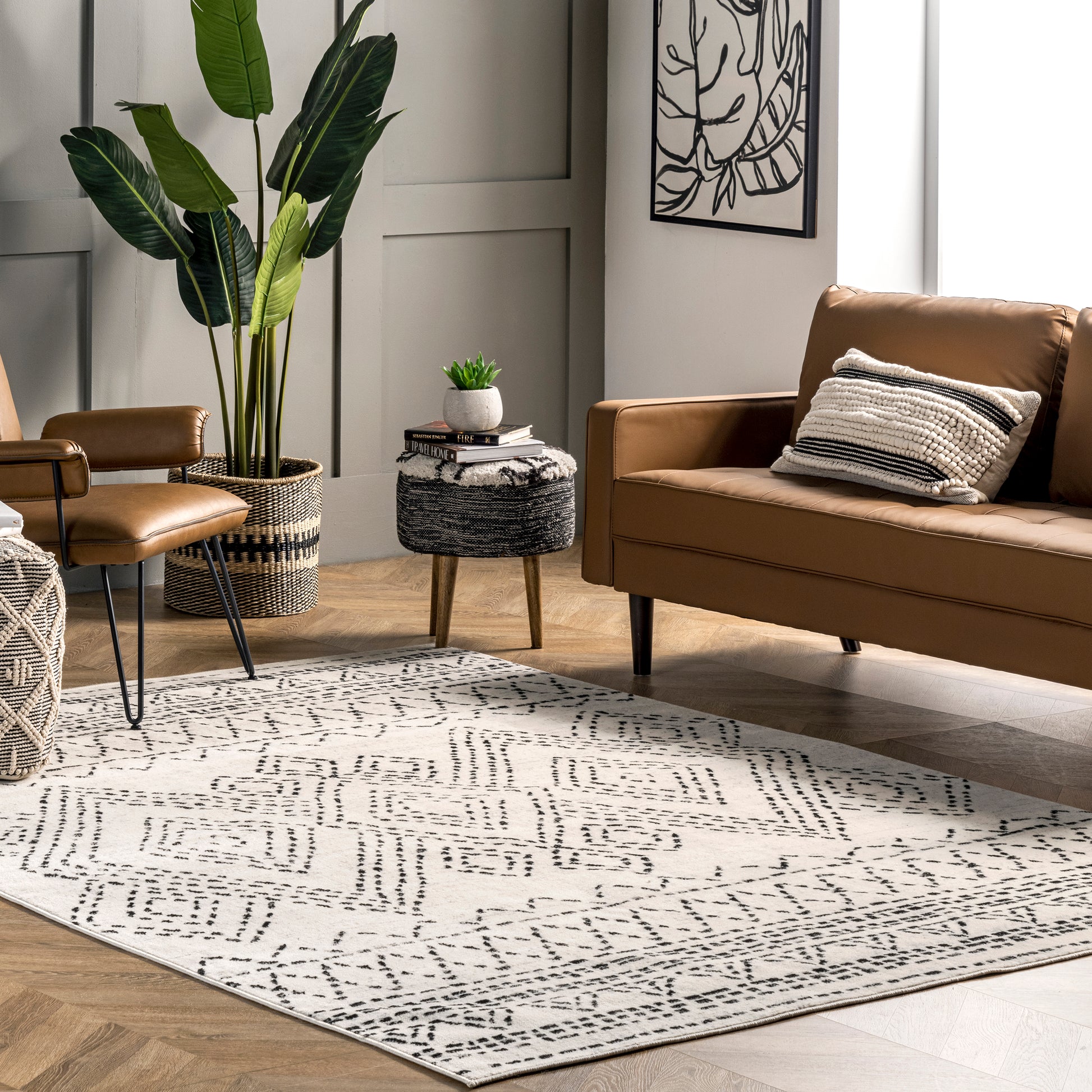 Nuloom Olivia Transitional Moroccan Nol1723A Beige Area Rug