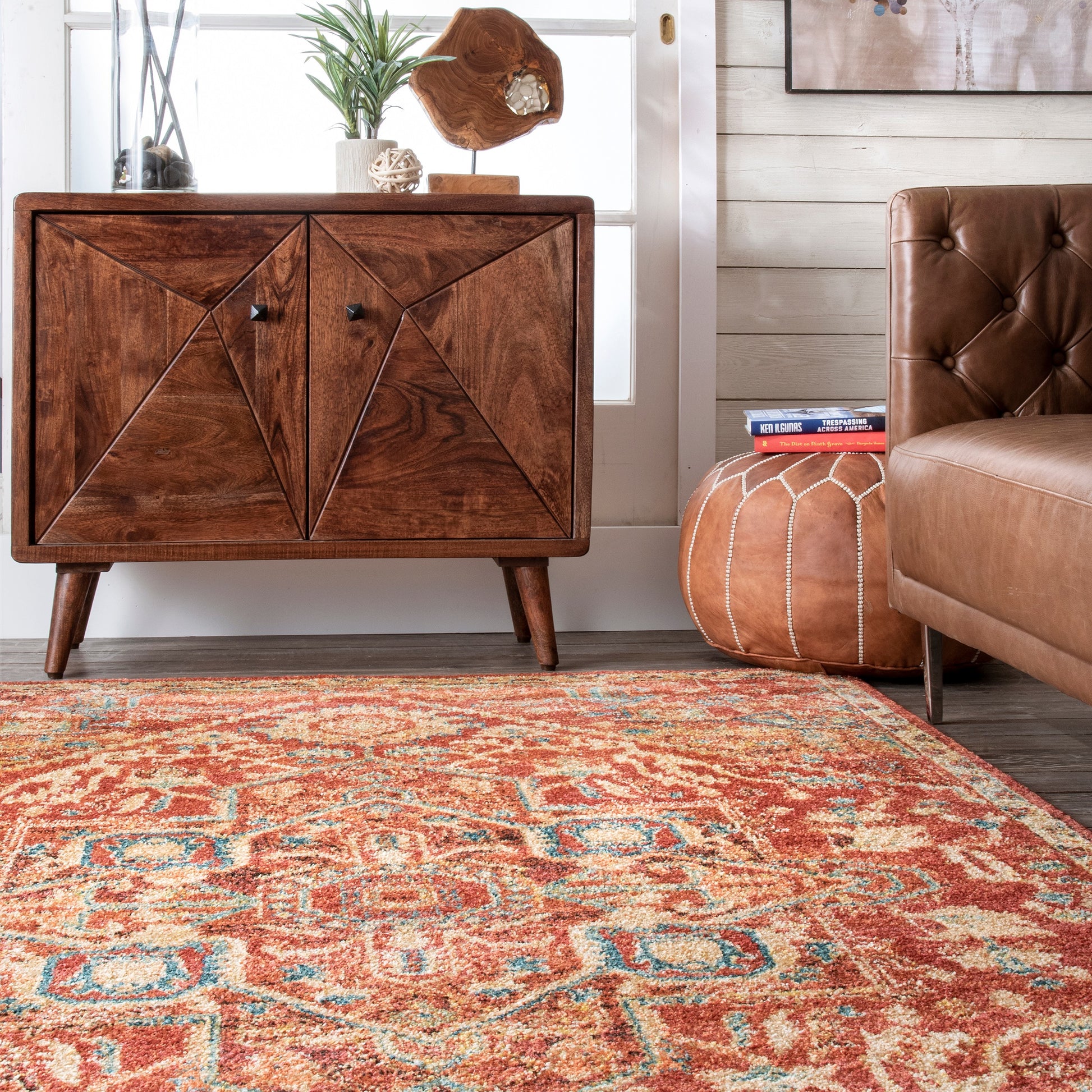 Nuloom Tabetha Tribal Nta3194C Rust Area Rug