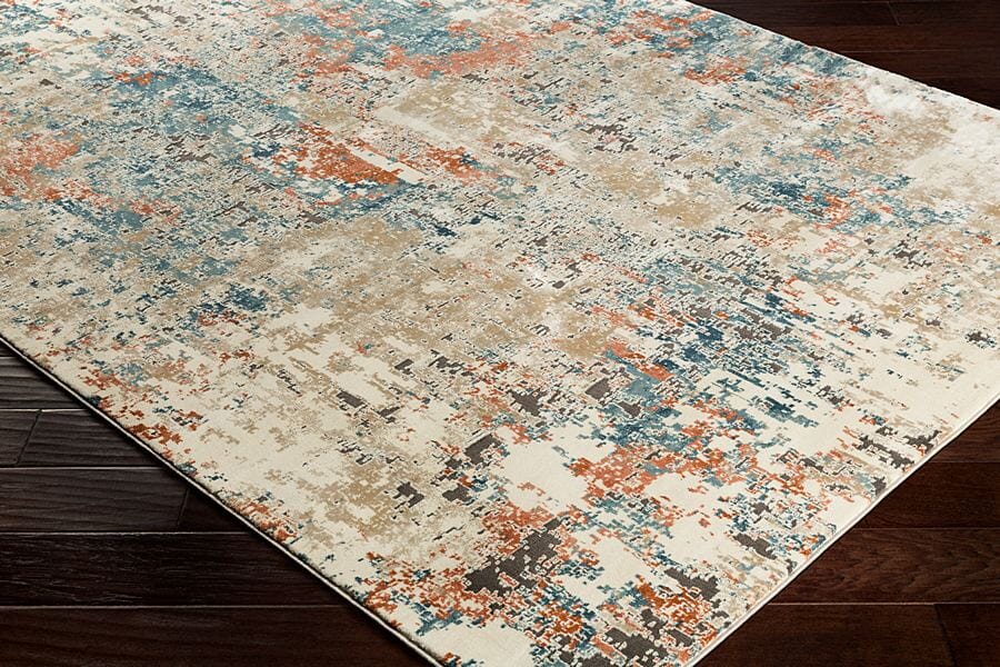 Surya Pune Pun-2302 Teal, Aqua, Beige, Taupe Rugs.