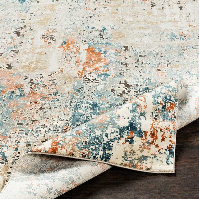 Surya Pune Pun-2302 Teal, Aqua, Beige, Taupe Rugs.