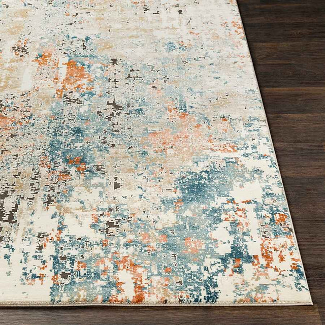 Surya Pune Pun-2302 Teal, Aqua, Beige, Taupe Rugs.