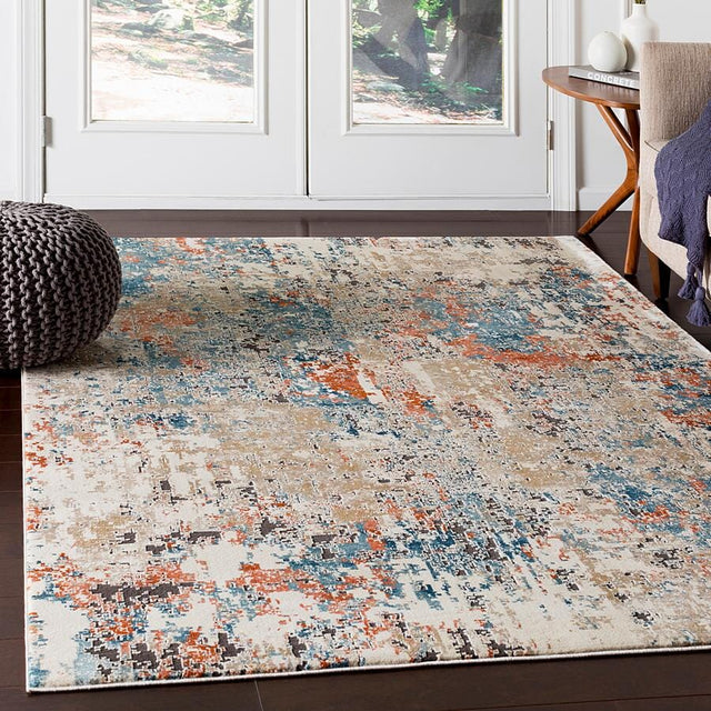 Surya Pune Pun-2302 Teal, Aqua, Beige, Taupe Rugs.