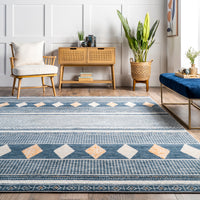 Nuloom Harper Faded Tribal Nha1708A Blue Area Rug