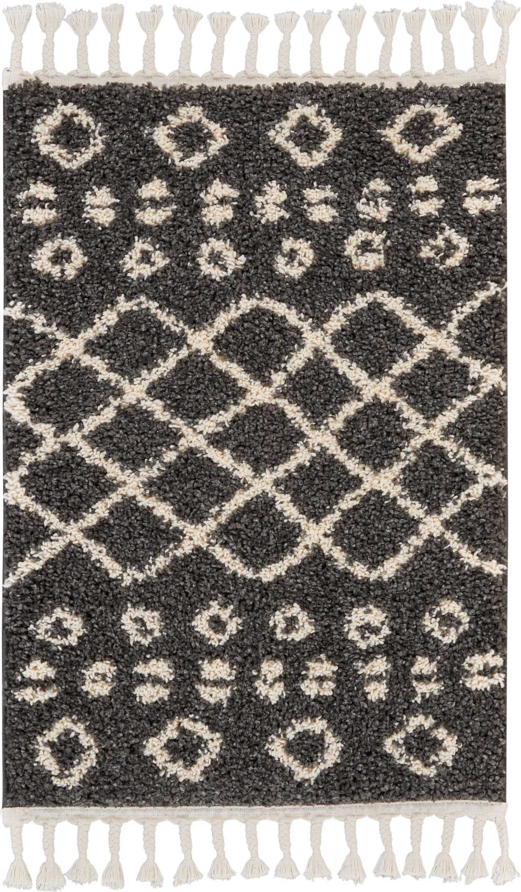 Nourison Moroccan Shag Mrs02 Charcoal Area Rug