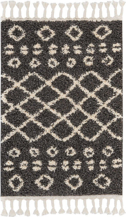 Nourison Moroccan Shag Mrs02 Charcoal Area Rug