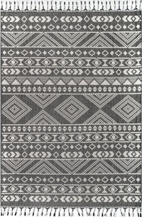 Nuloom Ryan Banded Tribal Printed Nry1834A Gray Area Rug