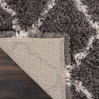 Nourison Luxe Shag Lxs02 Dark Grey Shag Area Rug