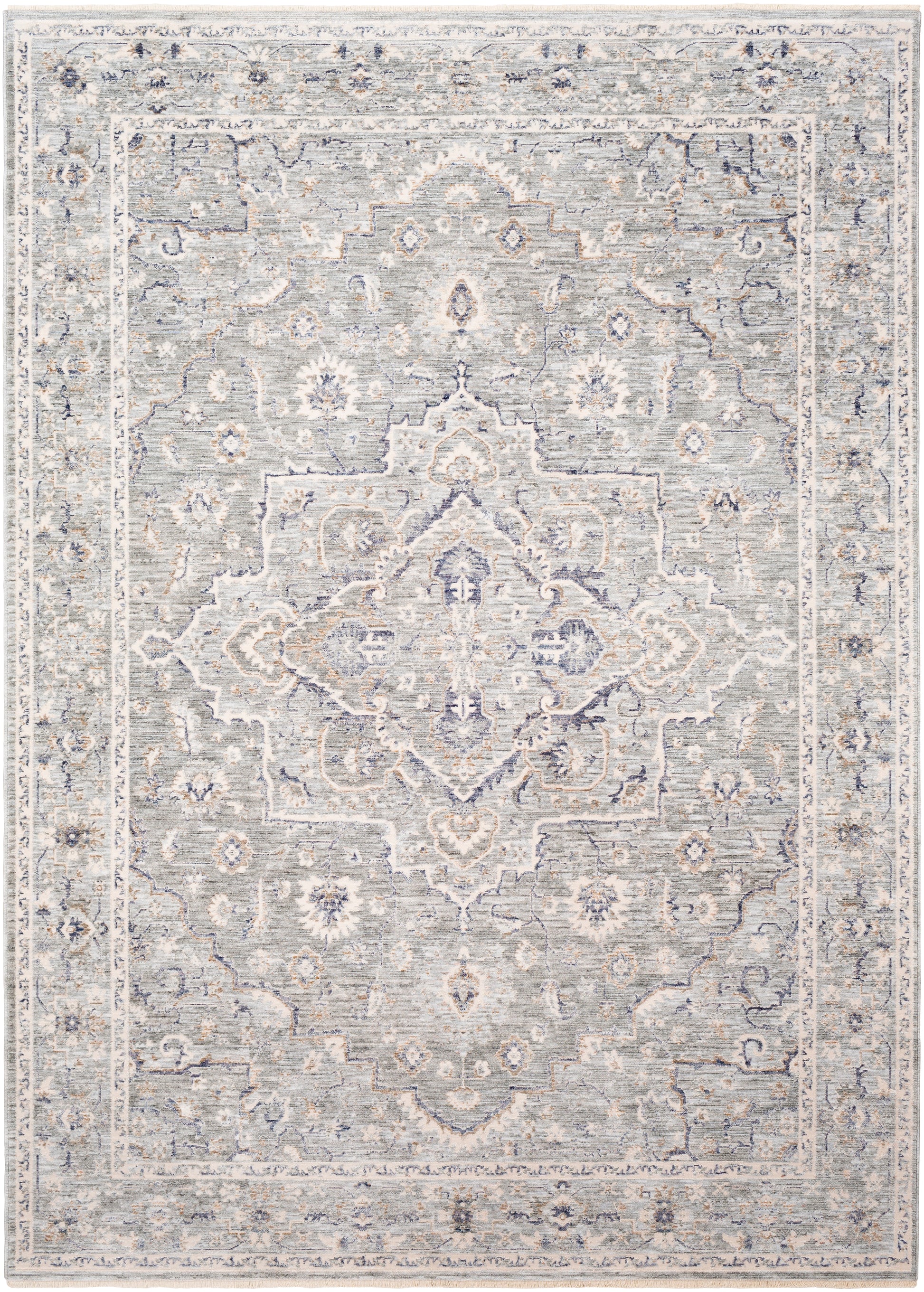 Surya Palazzo Pzl-2300 Taupe, Camel, Pale Blue, Denim Area Rug