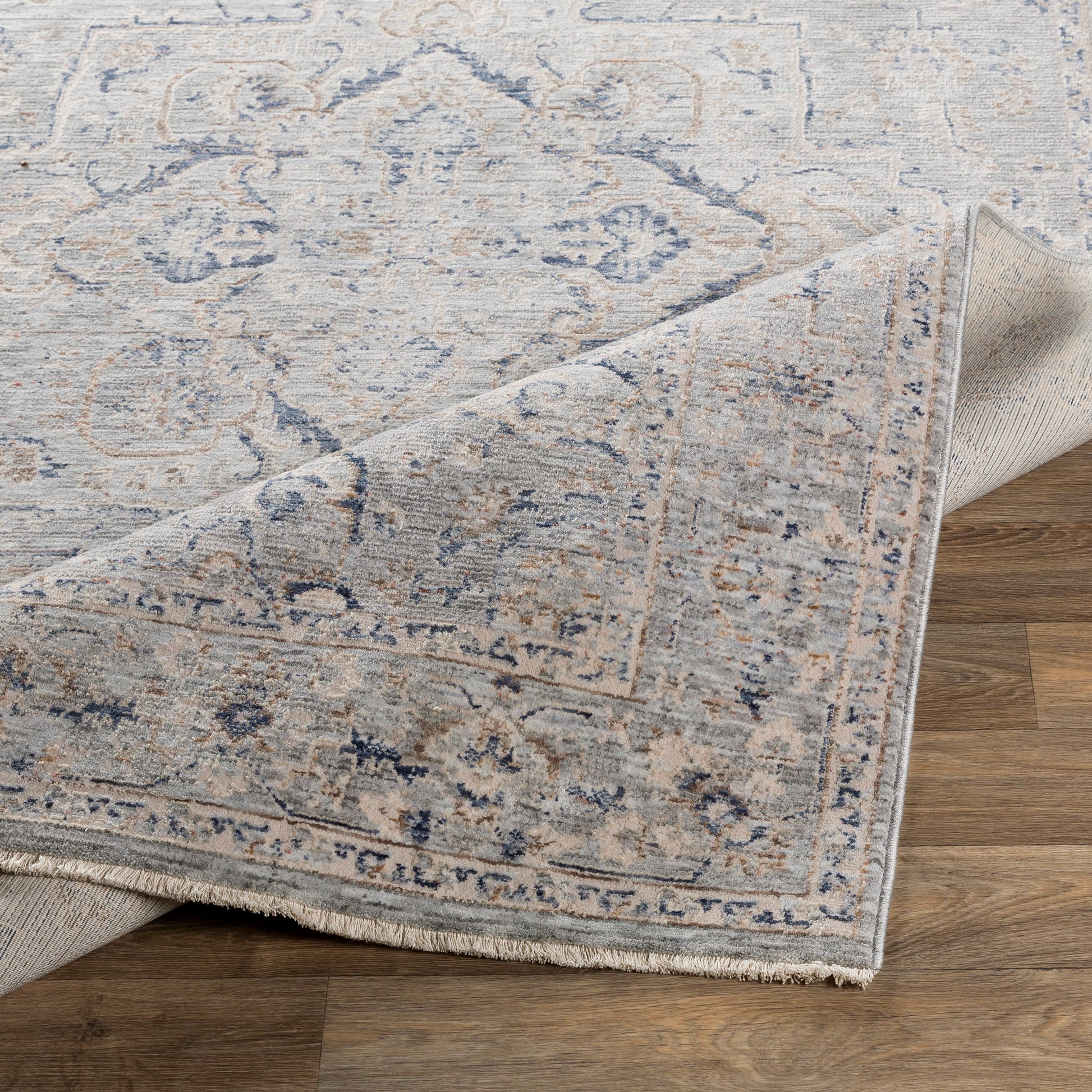 Surya Palazzo Pzl-2300 Taupe, Camel, Pale Blue, Denim Area Rug