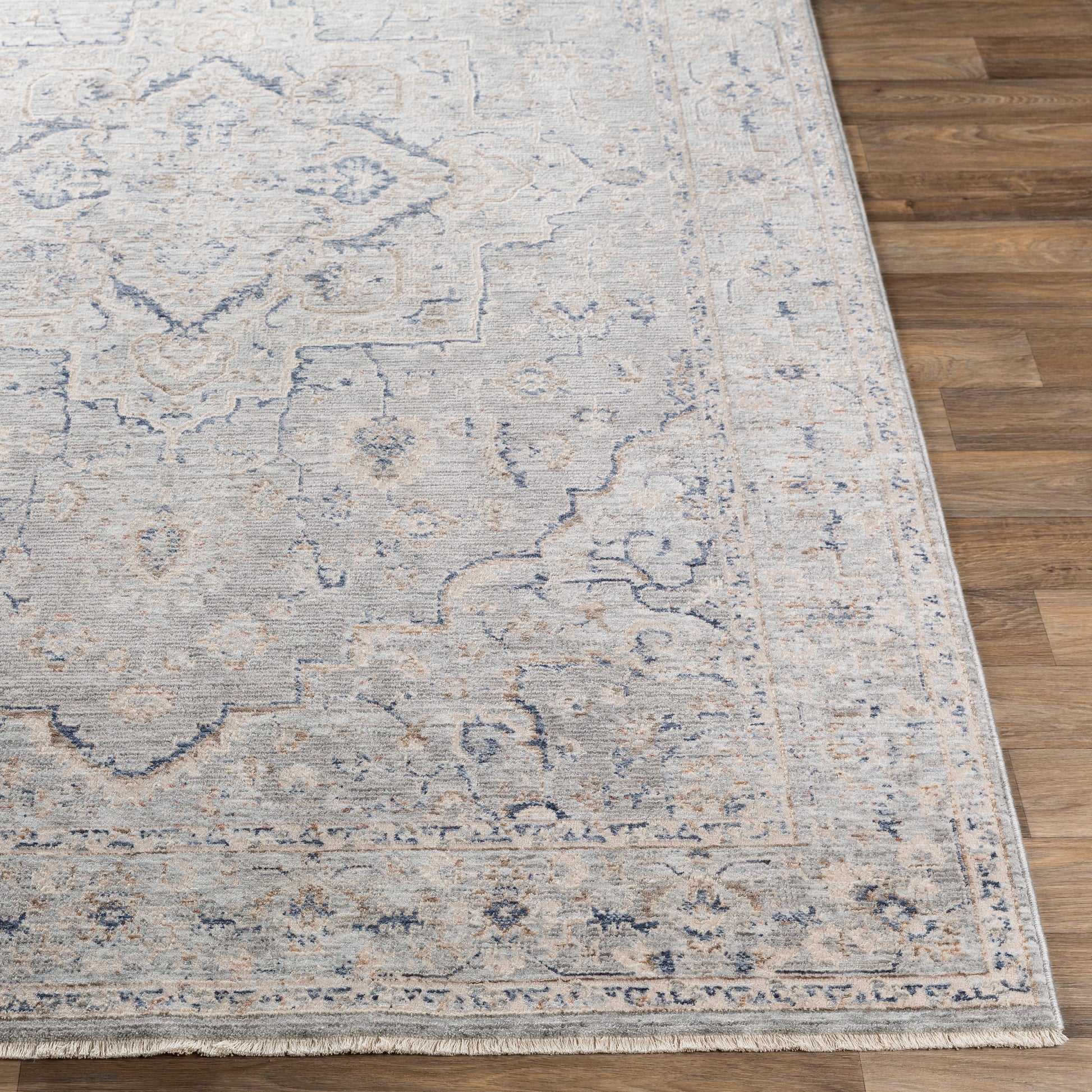 Surya Palazzo Pzl-2300 Taupe, Camel, Pale Blue, Denim Area Rug