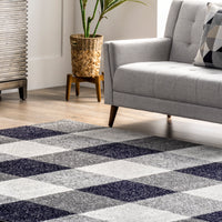 Nuloom Aisha Buffalo Plaid Nai1516B Navy Area Rug