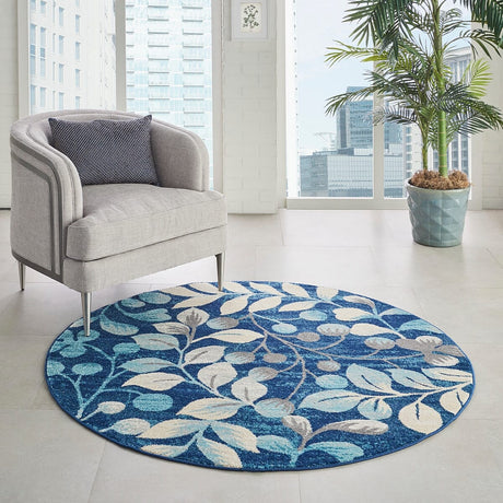 Nourison Tranquil Tra03 Navy Rugs.