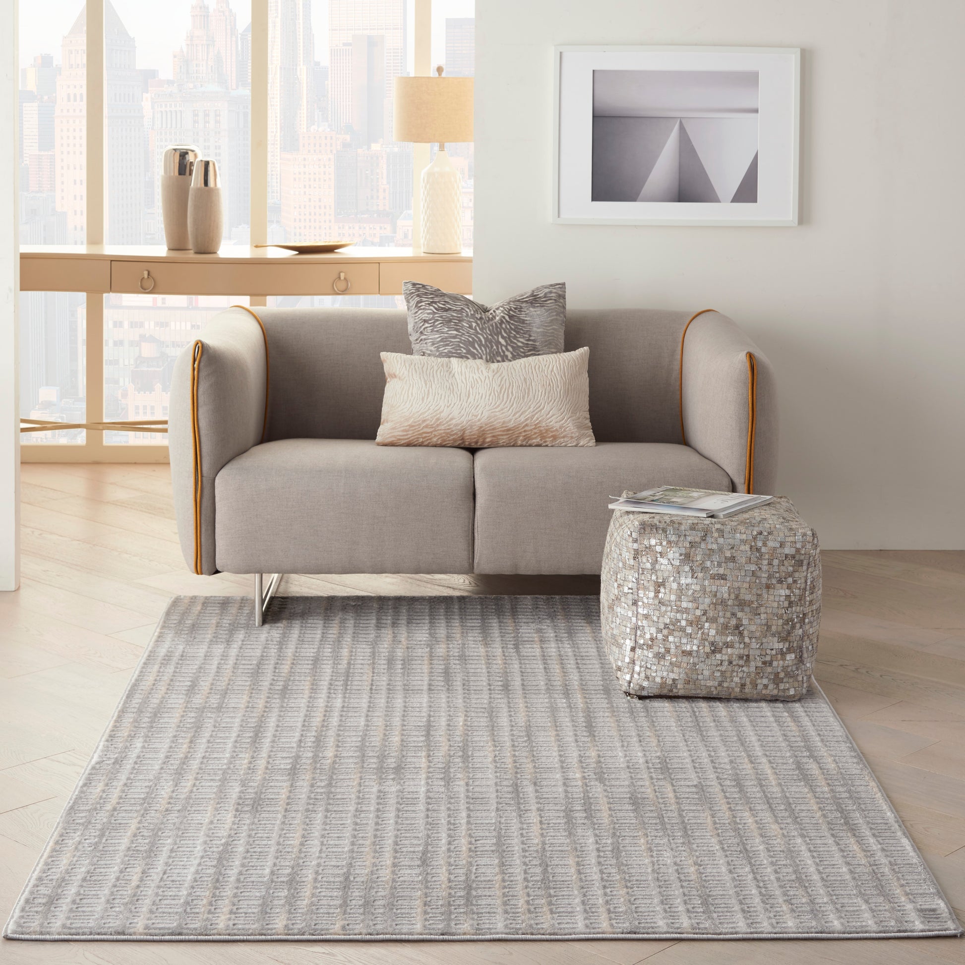 Nourison Solace Sla04 Grey/Beige Area Rug