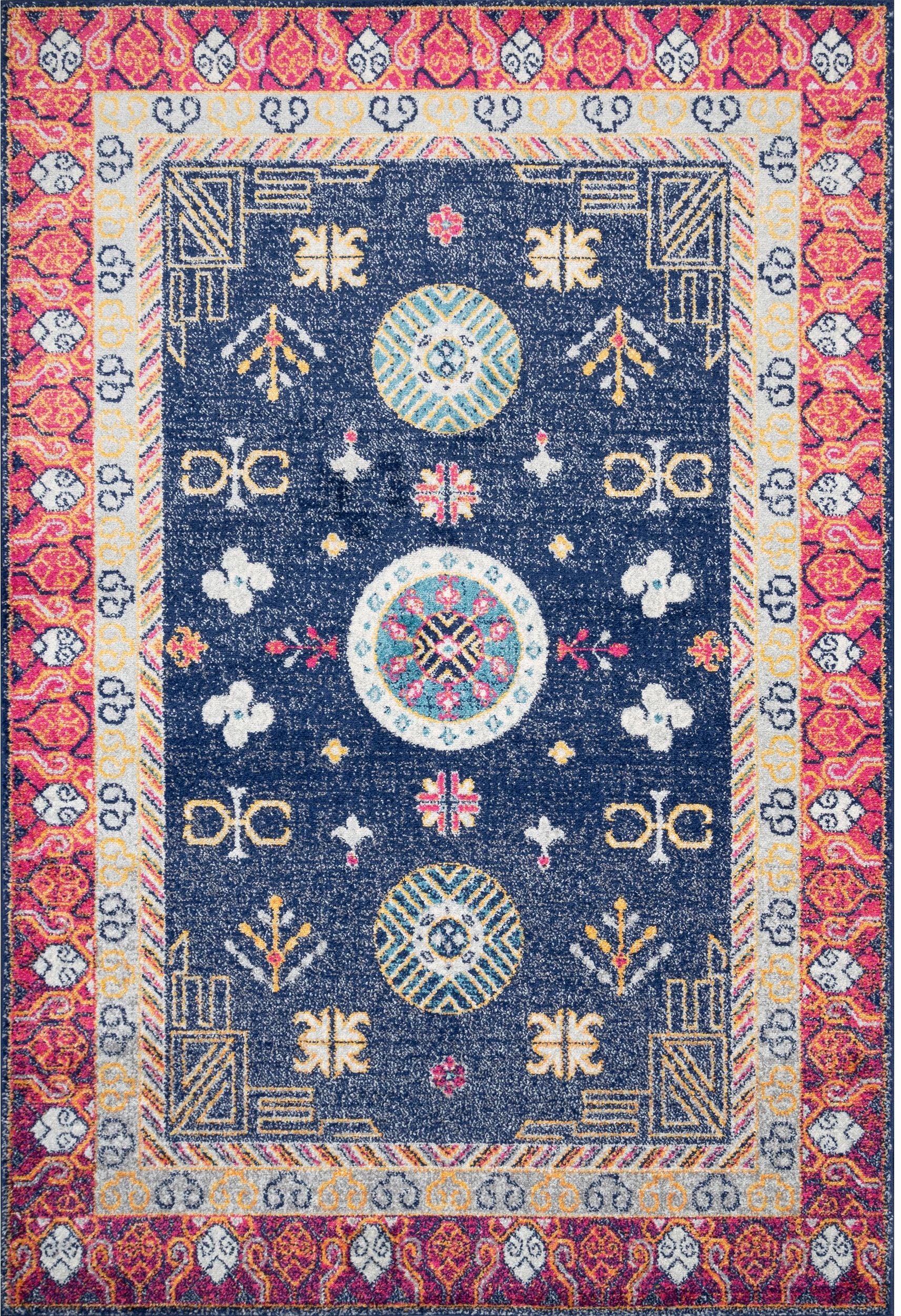 Nuloom Vintage Border Motif Nvi3213A Blue Area Rug