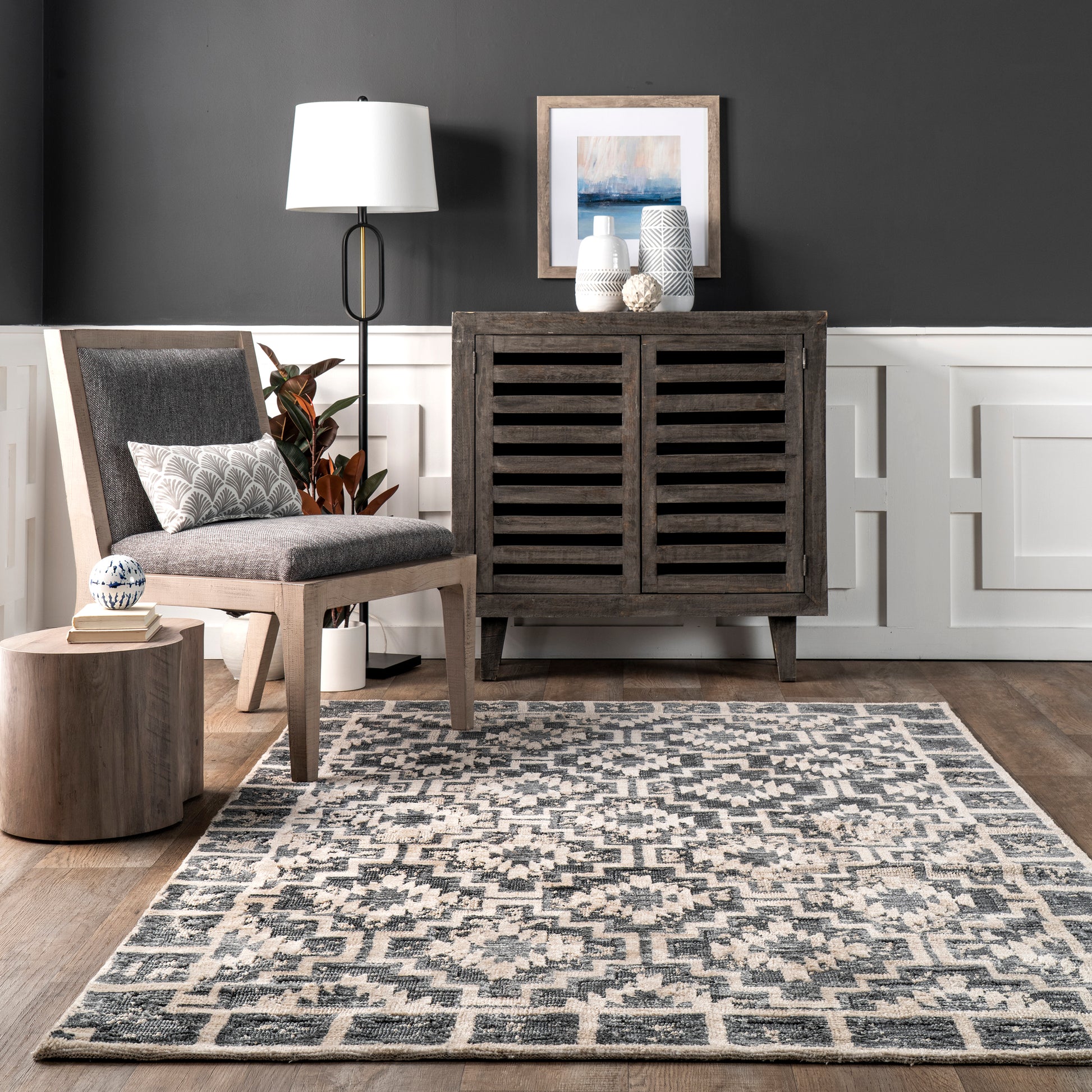 Nuloom Trena Tribal Ntr2082A Dark Gray Area Rug