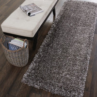 Nourison Luxe Shag Lxs01 Charcoal Grey Shag Area Rug