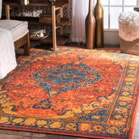 Nuloom Vibrant Herati Nvi2511A Orange Area Rug