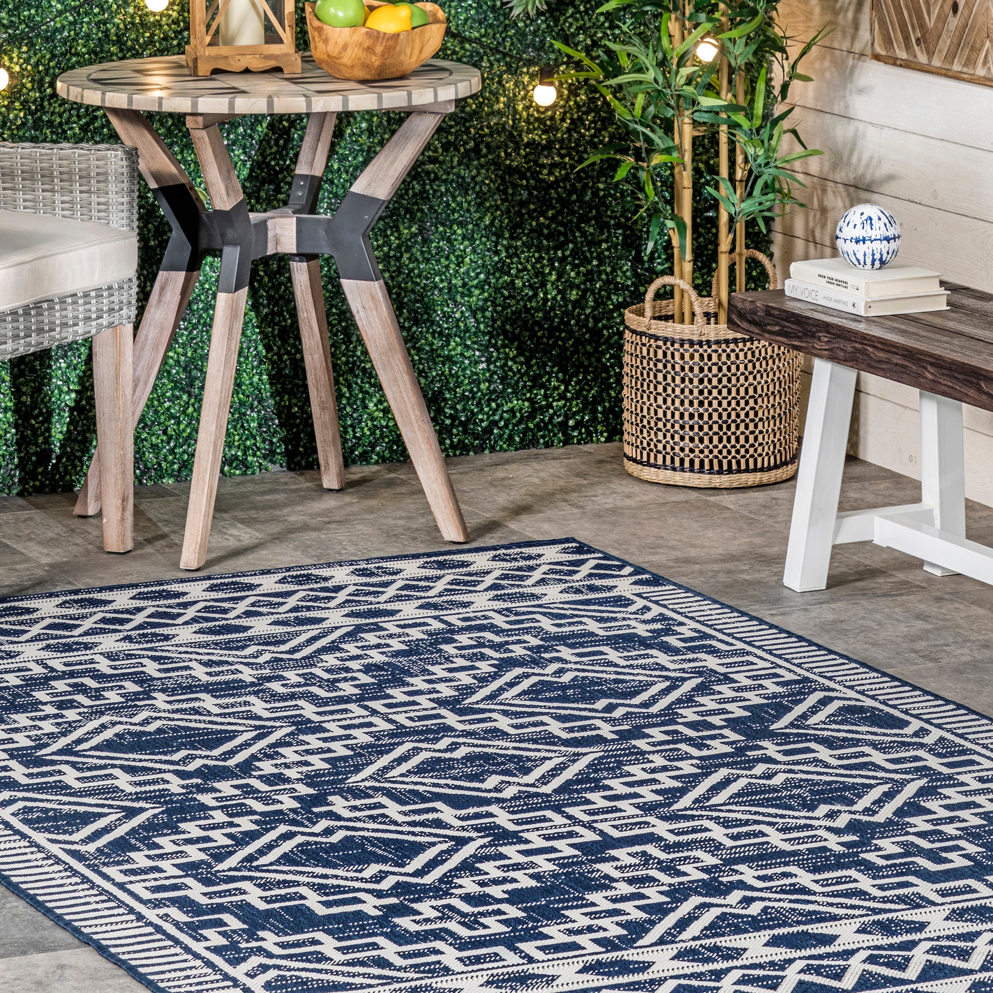 Nuloom Cari Moroccan Tribal Nca1807D Navy Area Rug