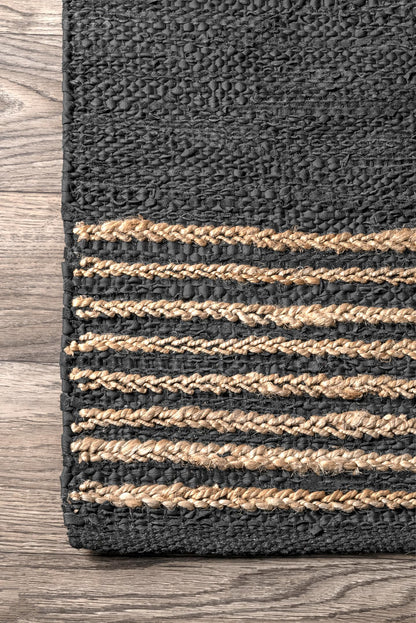 Nuloom Jute Leather Kelli Nju1609B Gray Area Rug