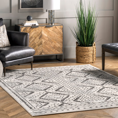 Nuloom Spencer Aztec Trellis Nsp3240B Ivory Area Rug