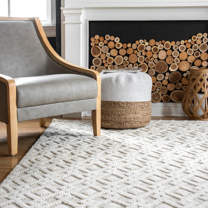 Nuloom Kadence Trellis Texture Nka3270A Ivory Area Rug