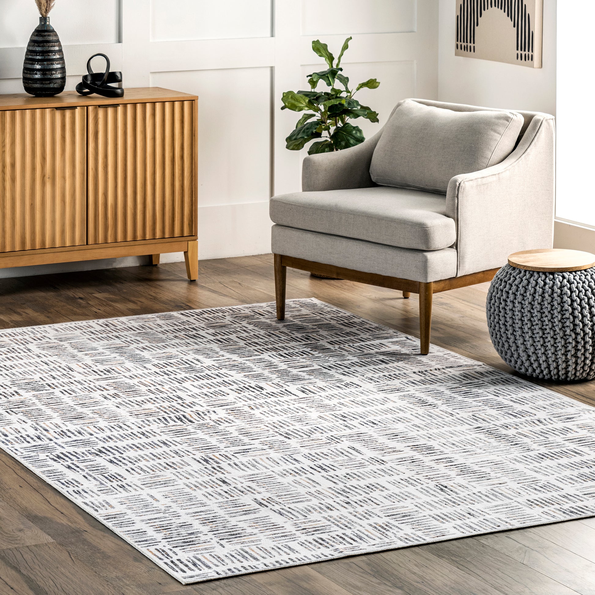 AreaRugs.com Wavaj Nwa1088B Light Gray Area Rug