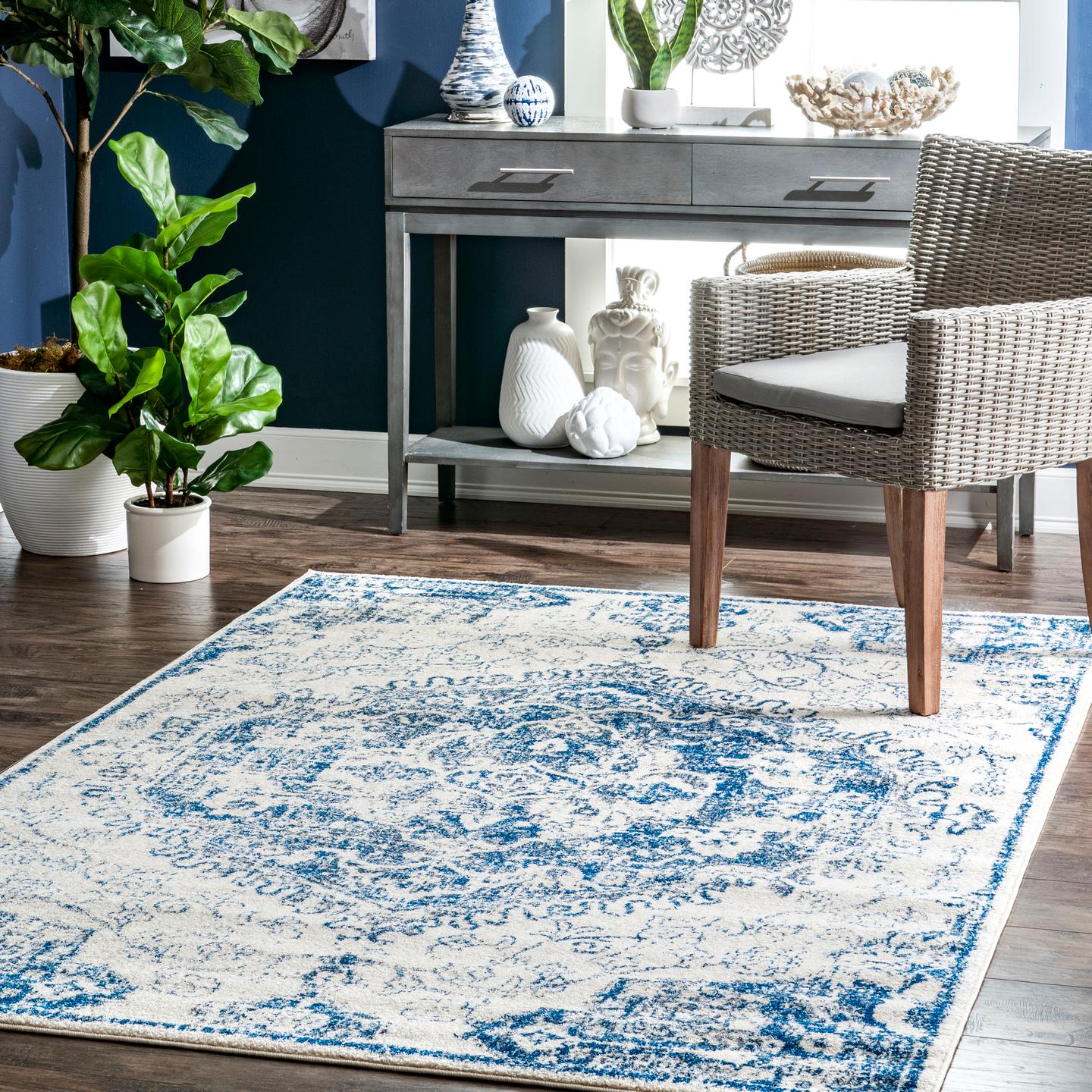 Nuloom Vintage Maranda Nvi3149B Blue Area Rug