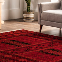 Nuloom Billie Paneled Nbi1830A Red Area Rug