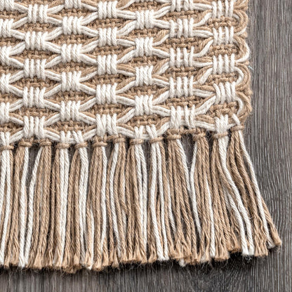 Nuloom Aubrie Basketweave Nau3554A Natural Area Rug