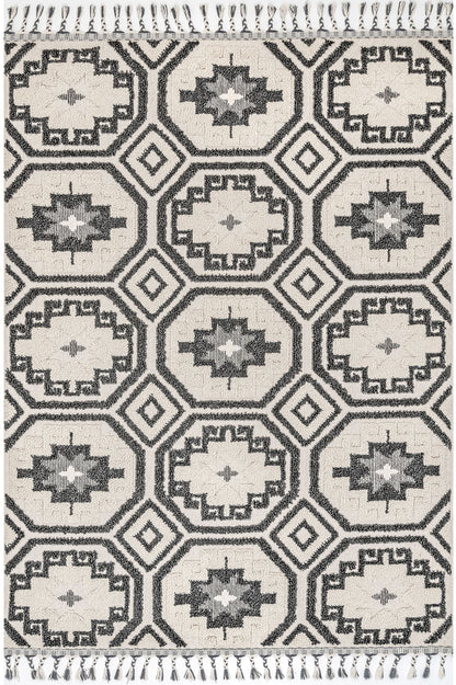 Nuloom Genesis Carved Tribal Tiles Nge1857A Gray Area Rug