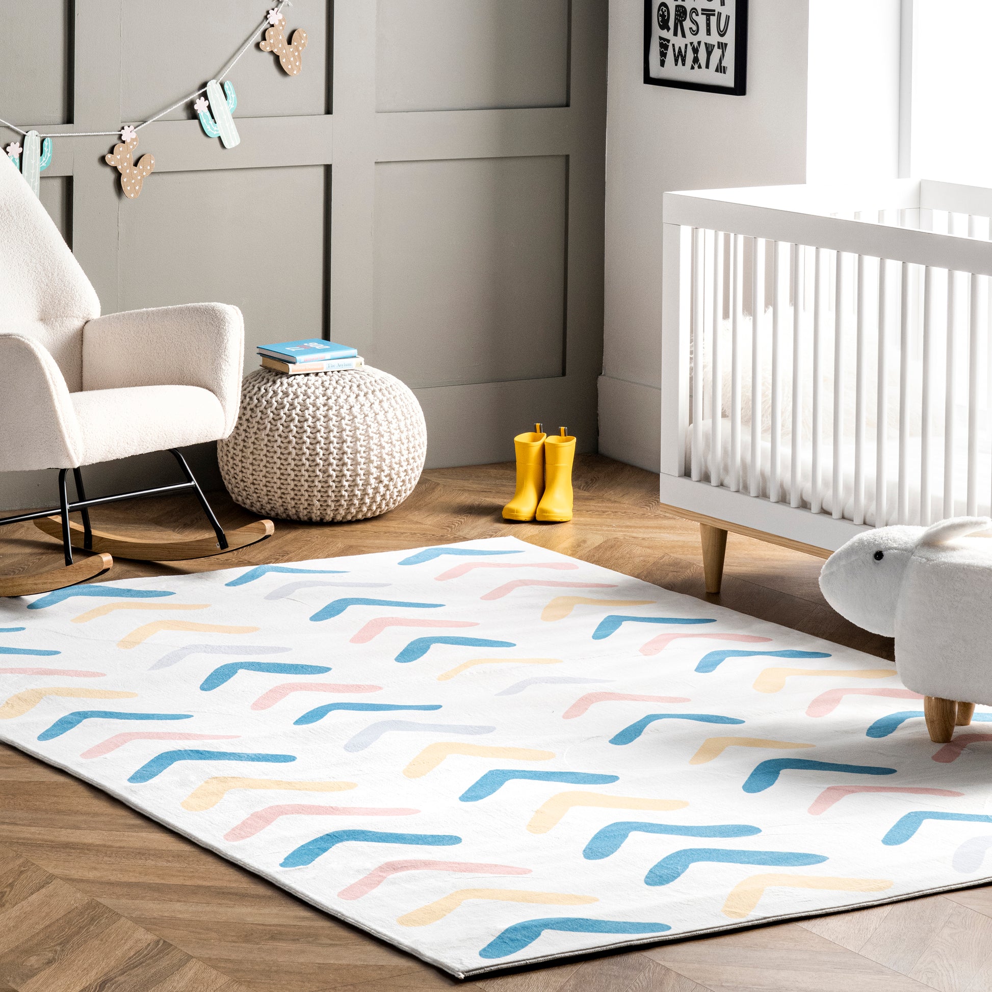 Nuloom Evelyn Kids Chevron Nev2041A Multi Area Rug