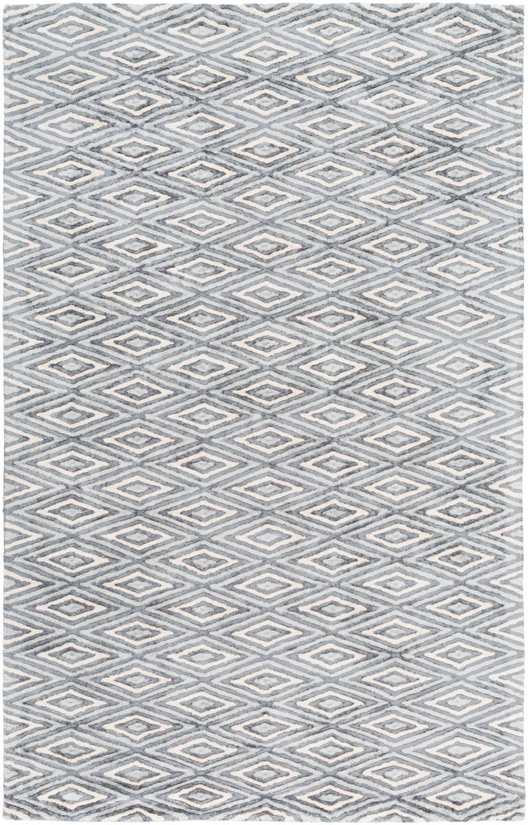 Surya Quartz Qtz-5015 Charcoal, Light Gray, Cream Geometric Area Rug