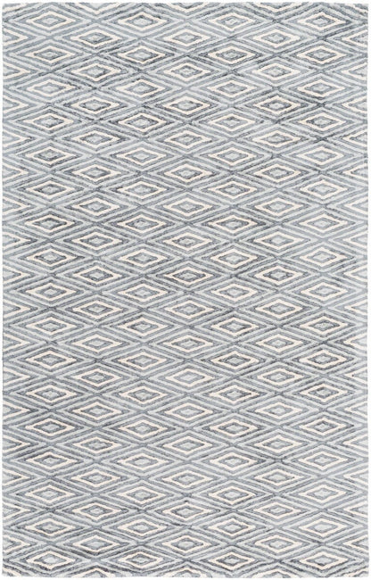 Surya Quartz Qtz-5015 Charcoal, Light Gray, Cream Geometric Area Rug