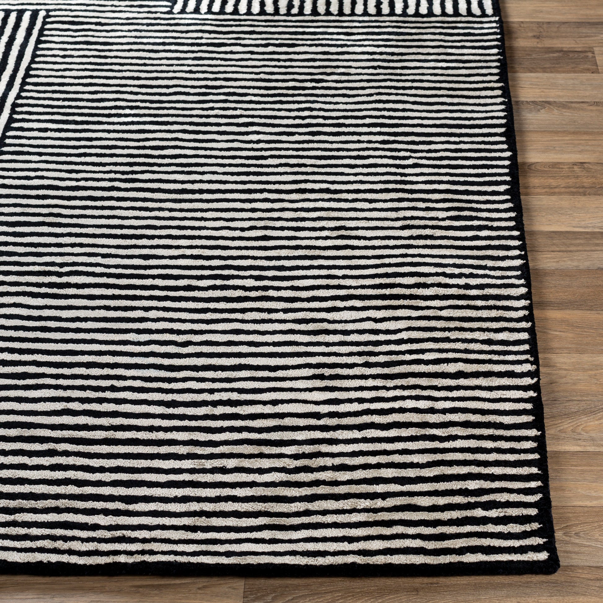 Surya Quartz Qtz-5037 Black, Ivory Area Rug