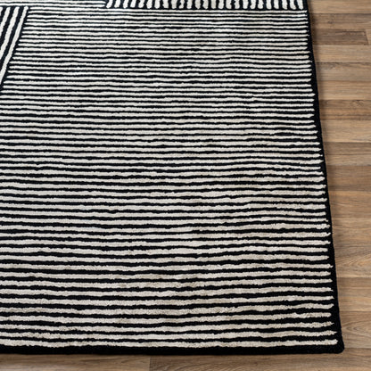 Surya Quartz Qtz-5037 Black, Ivory Area Rug