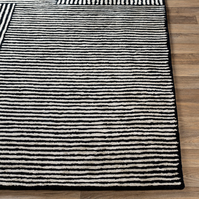 Surya Quartz Qtz-5037 Black, Ivory Rugs.