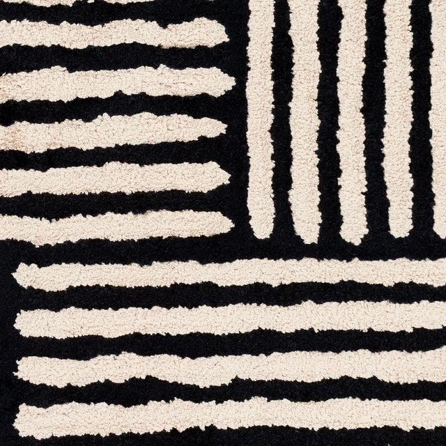 Surya Quartz Qtz-5037 Black, Ivory Rugs.