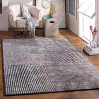 Surya Quartz Qtz-5038 Black, Medium Gray Area Rug