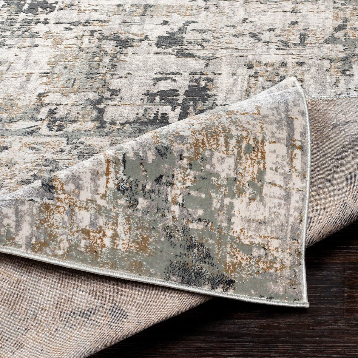 Surya Quatro Qua-2302 Silver Gray, Medium Gray, Tan Rugs.